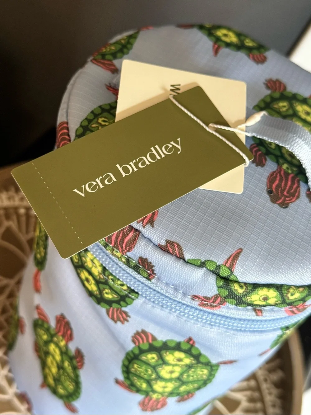 NWT Vera Bradley Upright Organizer in Ripstop , All Over Turtle Print